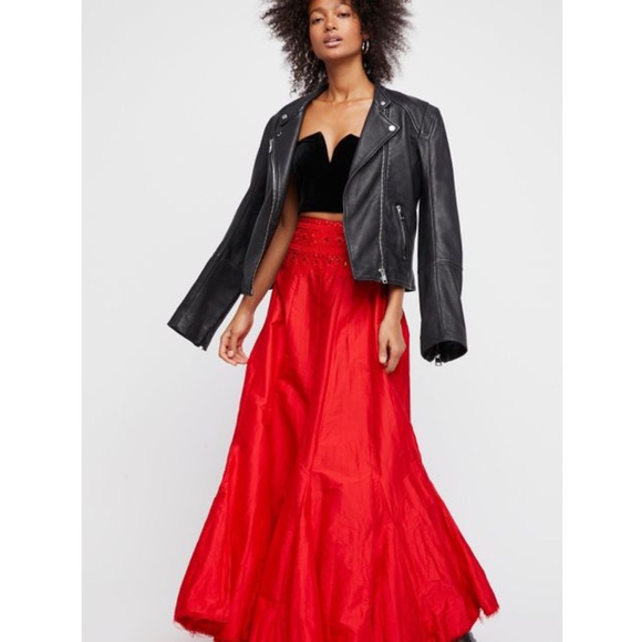Free People Dresses & Skirts - Free People One Party Red Maxi Skirt SZ 4
